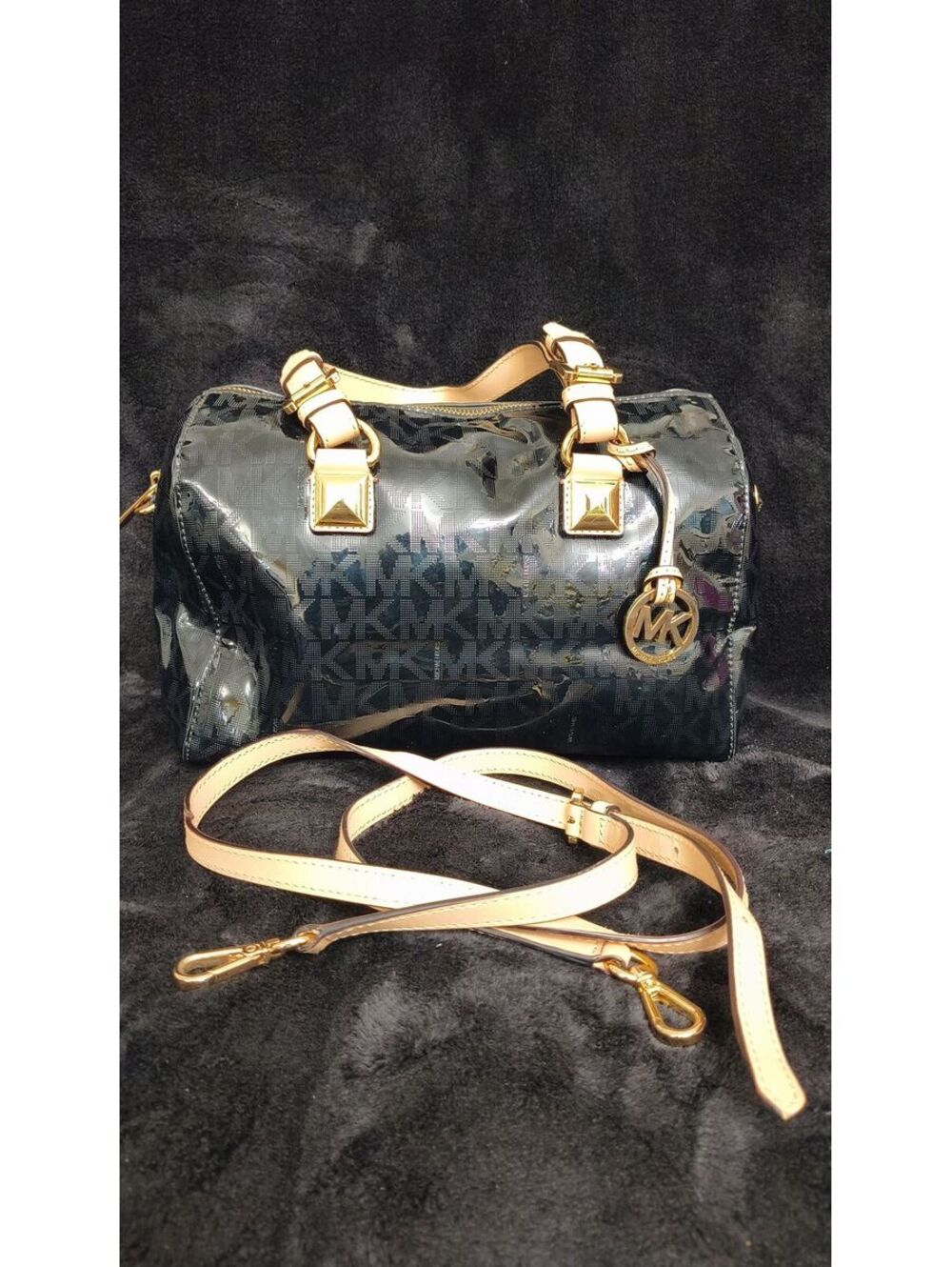 70. Michael Kors Grayson Embossed Patent Satchel.